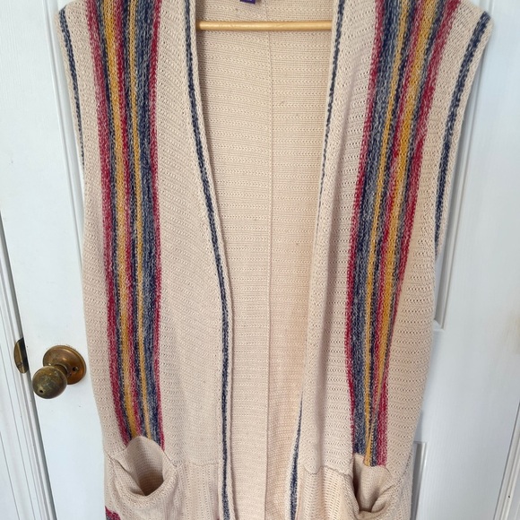 Curations Caravan Sweater Knit Vest Oatmeal Xl Boho Beachy Lagenlook - Picture 3 of 9
